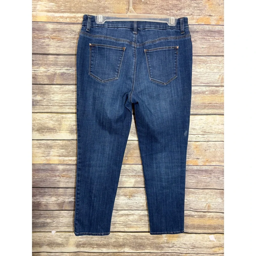 Chico's‎ So Slimming Girlfriend Slim Leg Crop Jeans Dark Wash Size 0 US 4